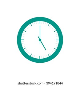 Stylized icon of colored clock on a white background