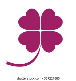 Stylized icon of a colored clover leave on a white background