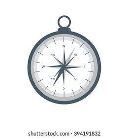 Stylized icon of a colored compass on a white background