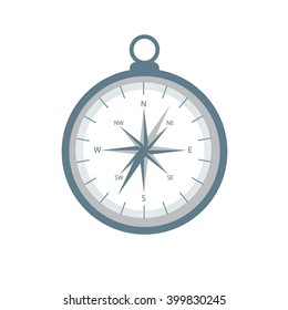Stylized icon of a colored compass on a white background