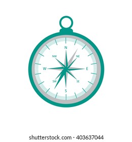 Stylized icon of a colored compass on a white background