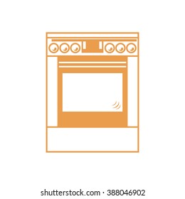 Stylized icon of a colored cooker on a white background