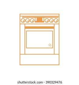 Stylized icon of a colored cooker on a white background