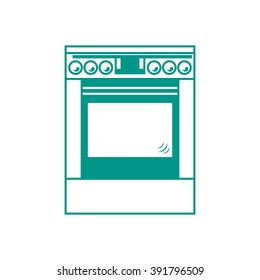 Stylized icon of a colored cooker on a white background