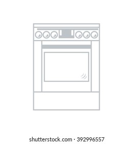 Stylized icon of a colored cooker on a white background