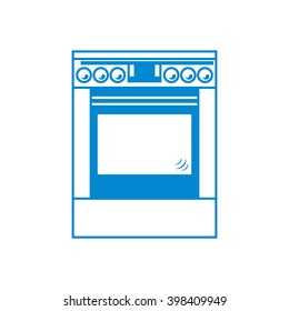 Stylized icon of a colored cooker on a white background