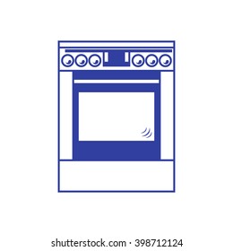 Stylized icon of a colored cooker on a white background