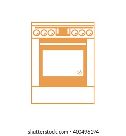 Stylized icon of a colored cooker on a white background