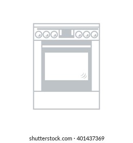 Stylized icon of a colored cooker on a white background