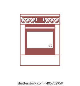 Stylized icon of a colored cooker on a white background