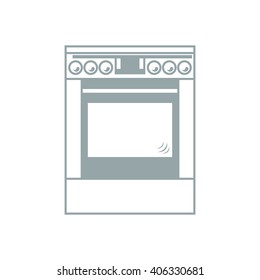 Stylized icon of a colored cooker on a white background
