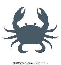 Stylized icon of a colored crab on a white background