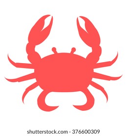 Stylized icon of a colored crab on a white background