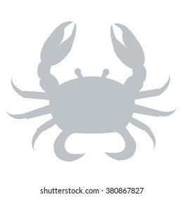 Stylized icon of a colored crab on a white background