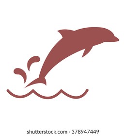 Stylized icon of a colored Dolphin on a white background