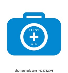 Stylized icon of a colored first aid kit on a white background