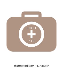 Stylized icon of a colored first aid kit on a white background