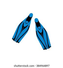 Stylized icon of a colored flippers on a white background