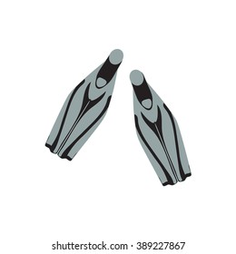 Stylized icon of a colored flippers on a white background