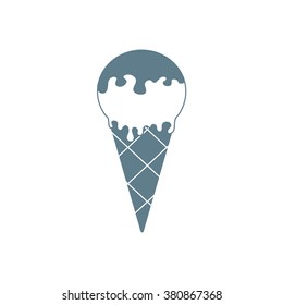 Stylized icon of a colored ice cream on a white background