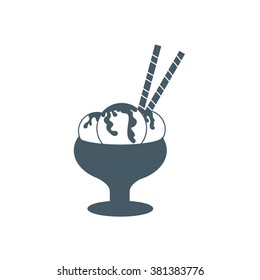 Stylized icon of a colored ice cream on a white background