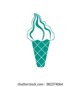 Stylized icon of a colored ice cream on a white background
