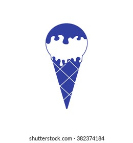 Stylized icon of a colored ice cream on a white background