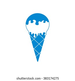Stylized icon of a colored ice cream on a white background