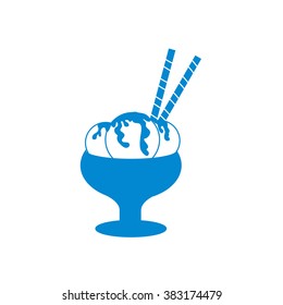 Stylized icon of a colored ice cream on a white background