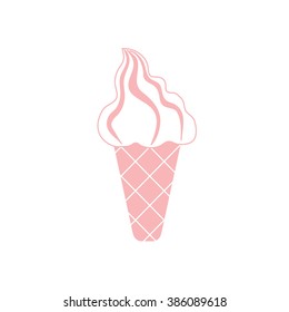Stylized icon of a colored ice cream on a white background