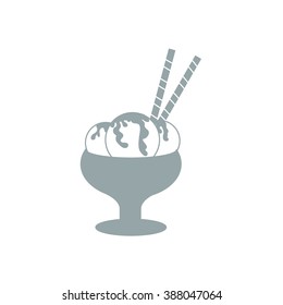 Stylized icon of a colored ice cream on a white background
