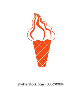 Stylized icon of a colored ice cream on a white background