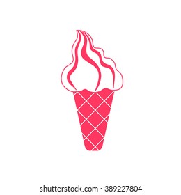 Stylized icon of a colored ice cream on a white background