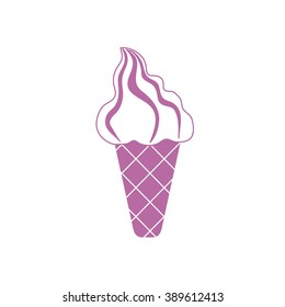 Stylized icon of a colored ice cream on a white background