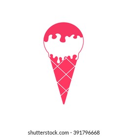 Stylized icon of a colored ice cream on a white background