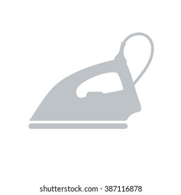 Stylized icon of a colored iron on a white background