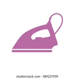 Stylized icon of a colored iron on a white background