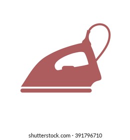 Stylized icon of a colored iron on a white background