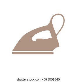 Stylized icon of a colored iron on a white background