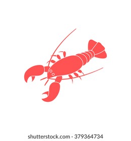 Stylized icon of a colored lobster on a white background