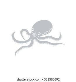 Stylized icon of a colored octopus on a white background
