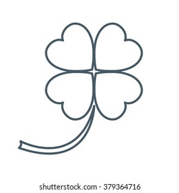 Stylized icon of a colored silhouette clover leave on a white ba