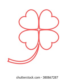Stylized icon of a colored silhouette clover leave on a white ba