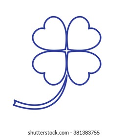 Stylized icon of a colored silhouette clover leave on a white ba