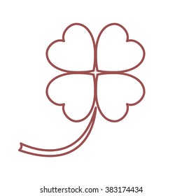 Stylized icon of a colored silhouette clover leave on a white ba