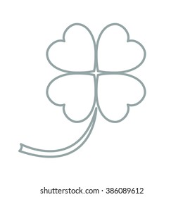 Stylized icon of a colored silhouette clover leave on a white background