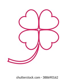 Stylized icon of a colored silhouette clover leave on a white background