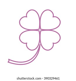 Stylized icon of a colored silhouette clover leave on a white background