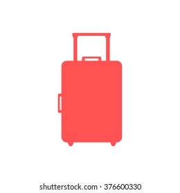 Stylized icon of colored suitcase on a white background