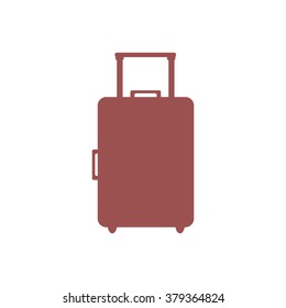 Stylized icon of colored suitcase on a white background